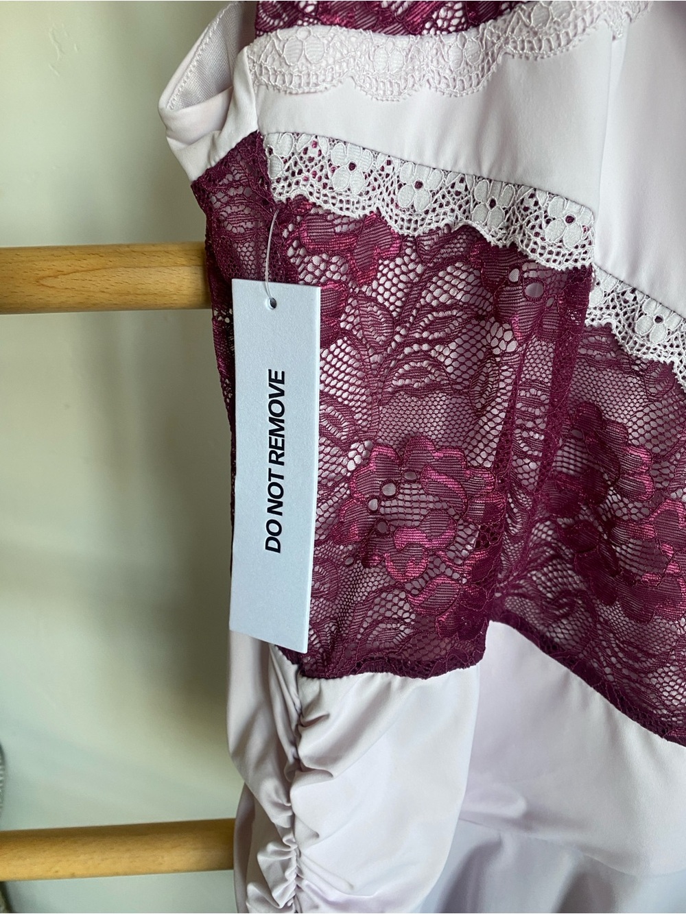 Princess Polly Dusty Rose and Wine Lace Slip Dress - Picture 3 of 7